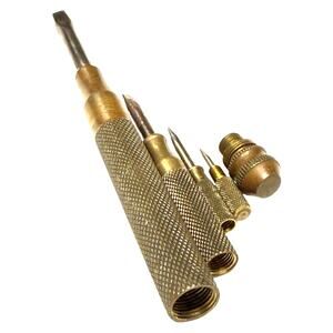 Stunning Vintage FREY Brass Nest of 4 Screwdrivers Slotted Nested Tool Set Vtg